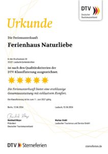 5 Sterne Urkunde DTV